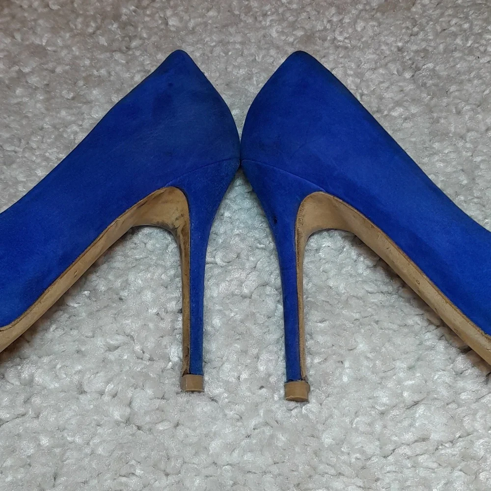 BRAIN ATWOOD BLUE Suede D Orsay Pumps Size 39.5 Euro - Picture 8 of 17